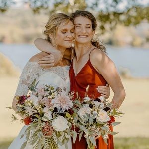 Floor-Length Bridesmaids’ Dress
